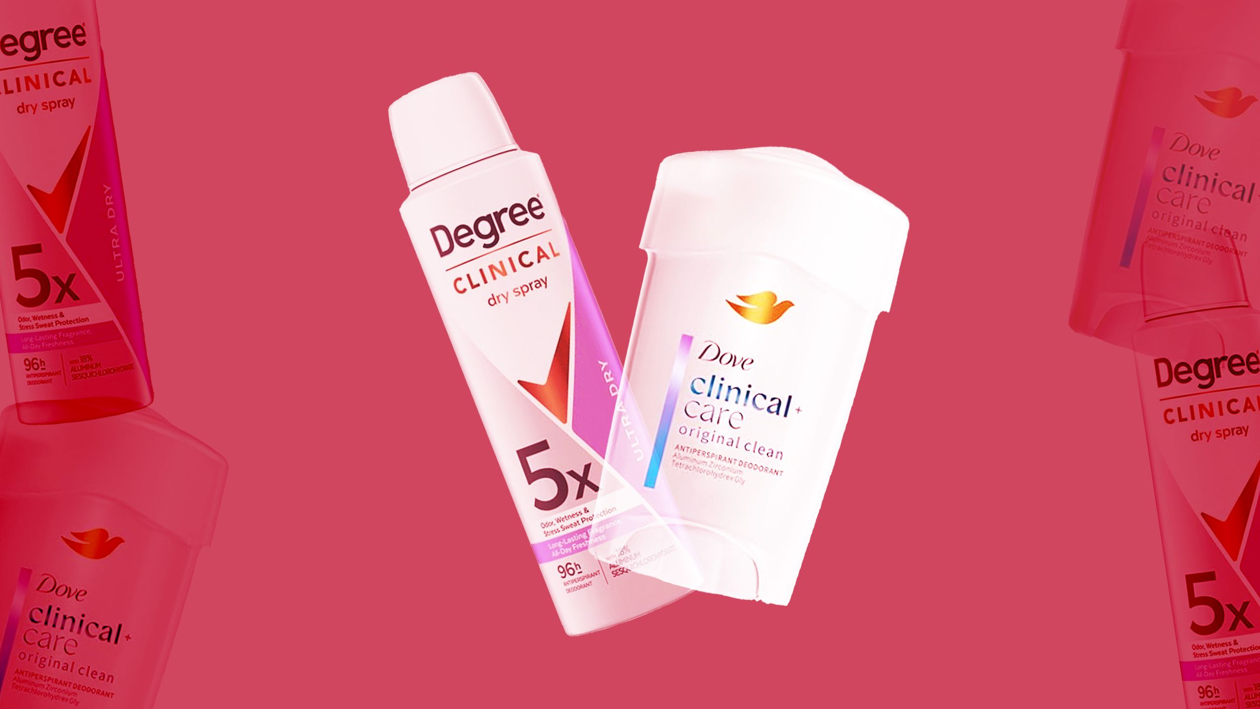 Best clinical antiperspirants Two antiperspirants on a pink background