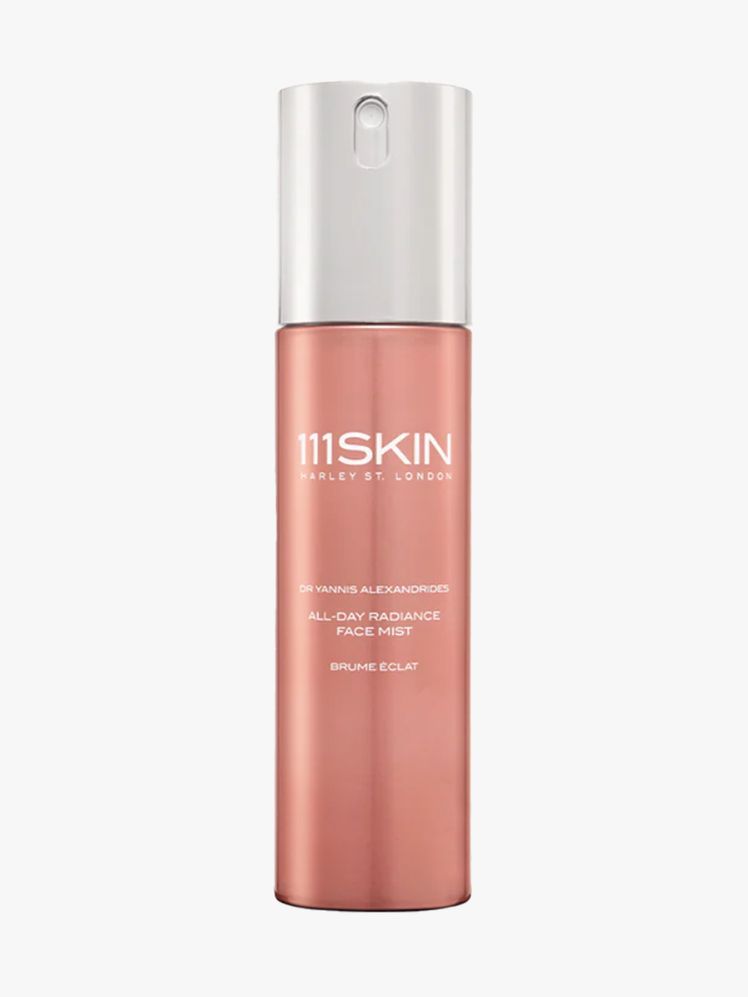 111Skin All Day Radiance Face Mist in branded component on a light gray background