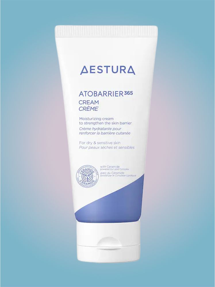 Aestura AtoBarrier365 Cream in branded tube component on a light gray background