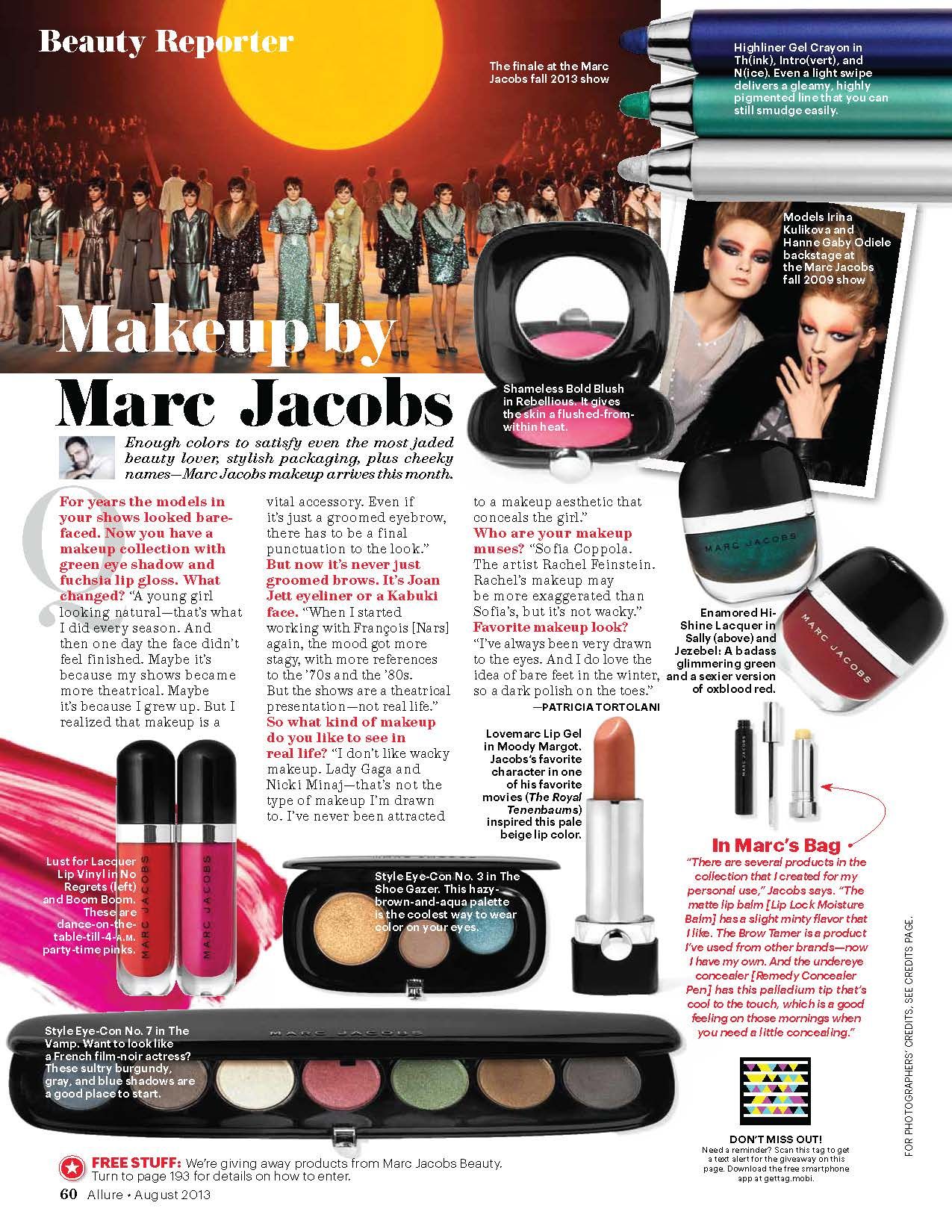 image of Allure magazine spread from the August 2013 issue
