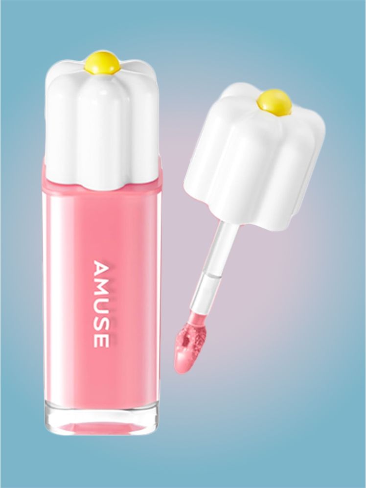 Seoul Daisy Flower Dew Tint in branded component on a pink and blue background