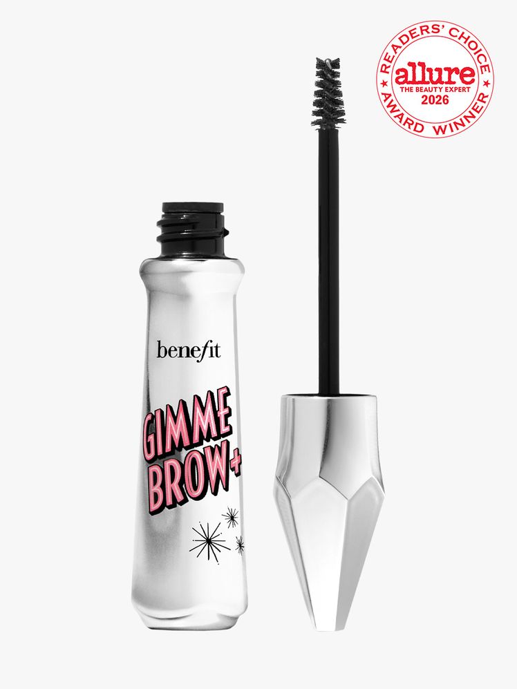 Silver Tube of Benefit Cosmetics Eyebrow Gel on white background