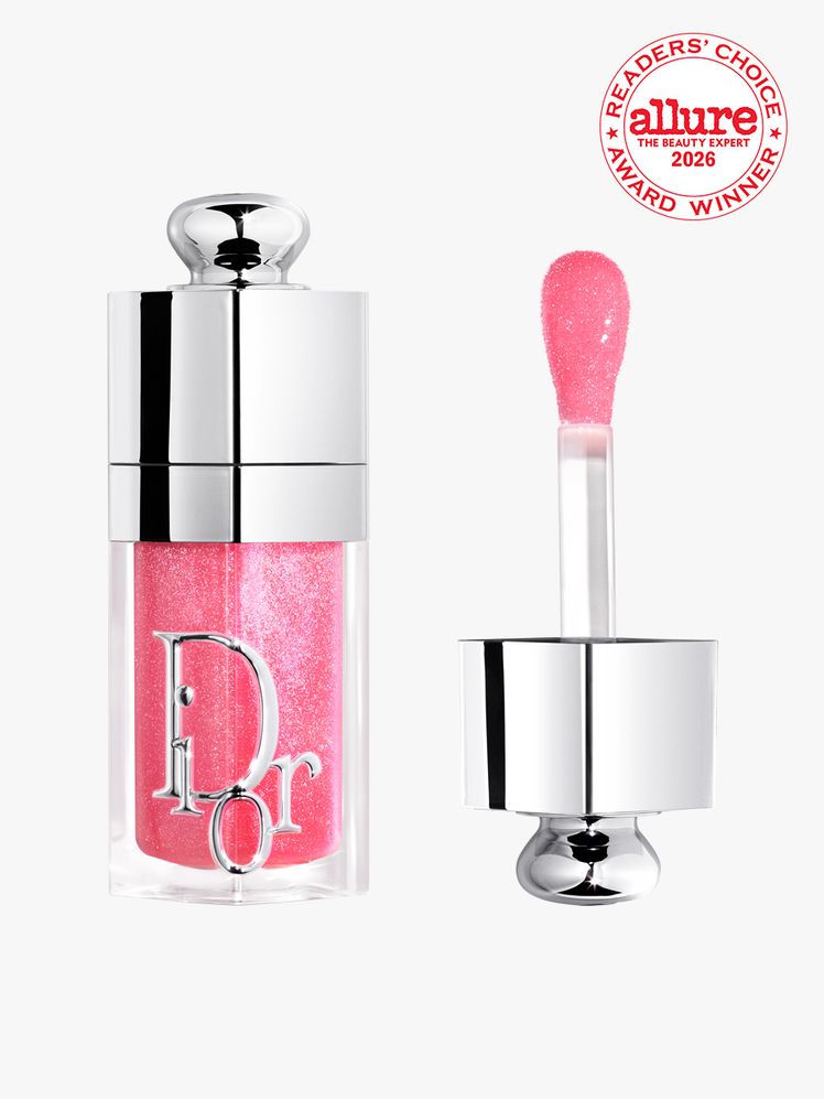 Tube of Dior Addict Lip Glow Oil on white background