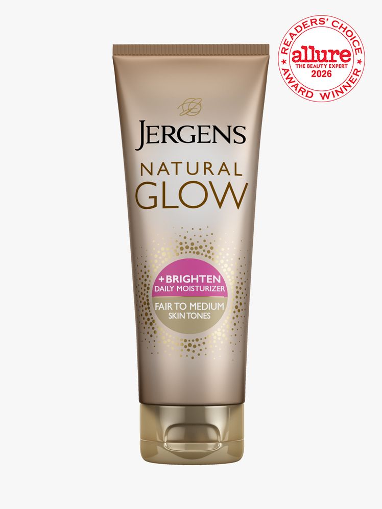 Tube of Jergens Natural Glow Daily Moisturizer on white background