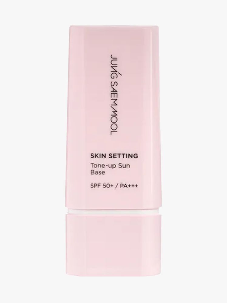 Jung Saem Mool Skin Setting Tone Up Base in branded component on a light gray background