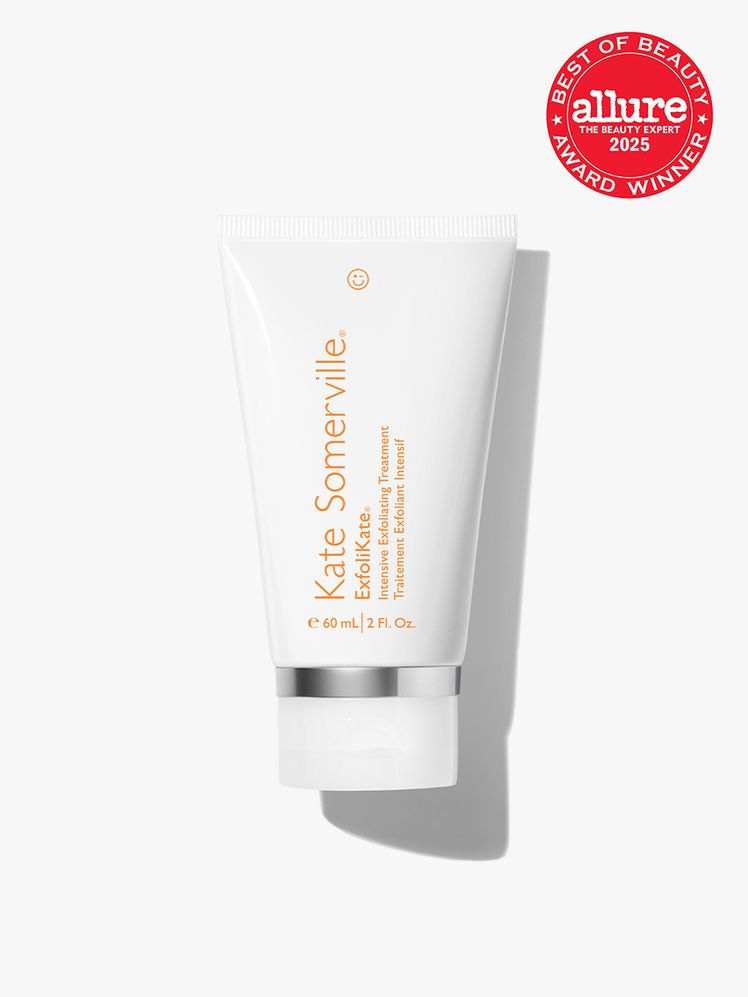 Kate Somerville ExfoliKate Intensive Exfoliating Treatment white tube on light gray background with red Allure Best of...