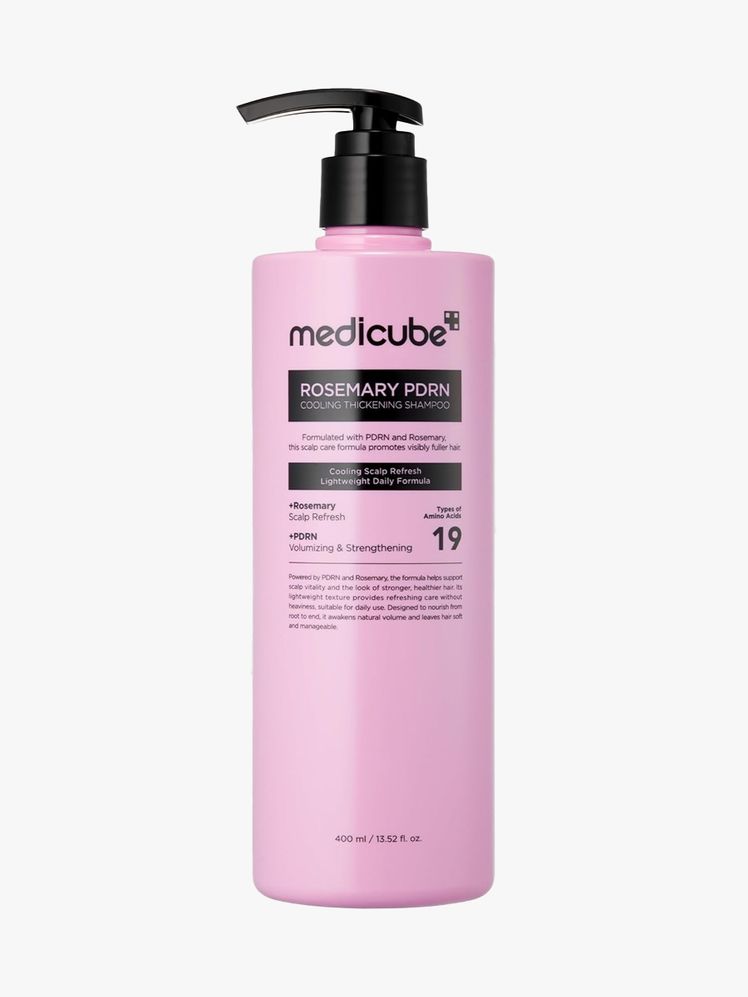 Medicube Rosemary PDRN Clarifying Thickening Shampoo in branded component on a light gray background