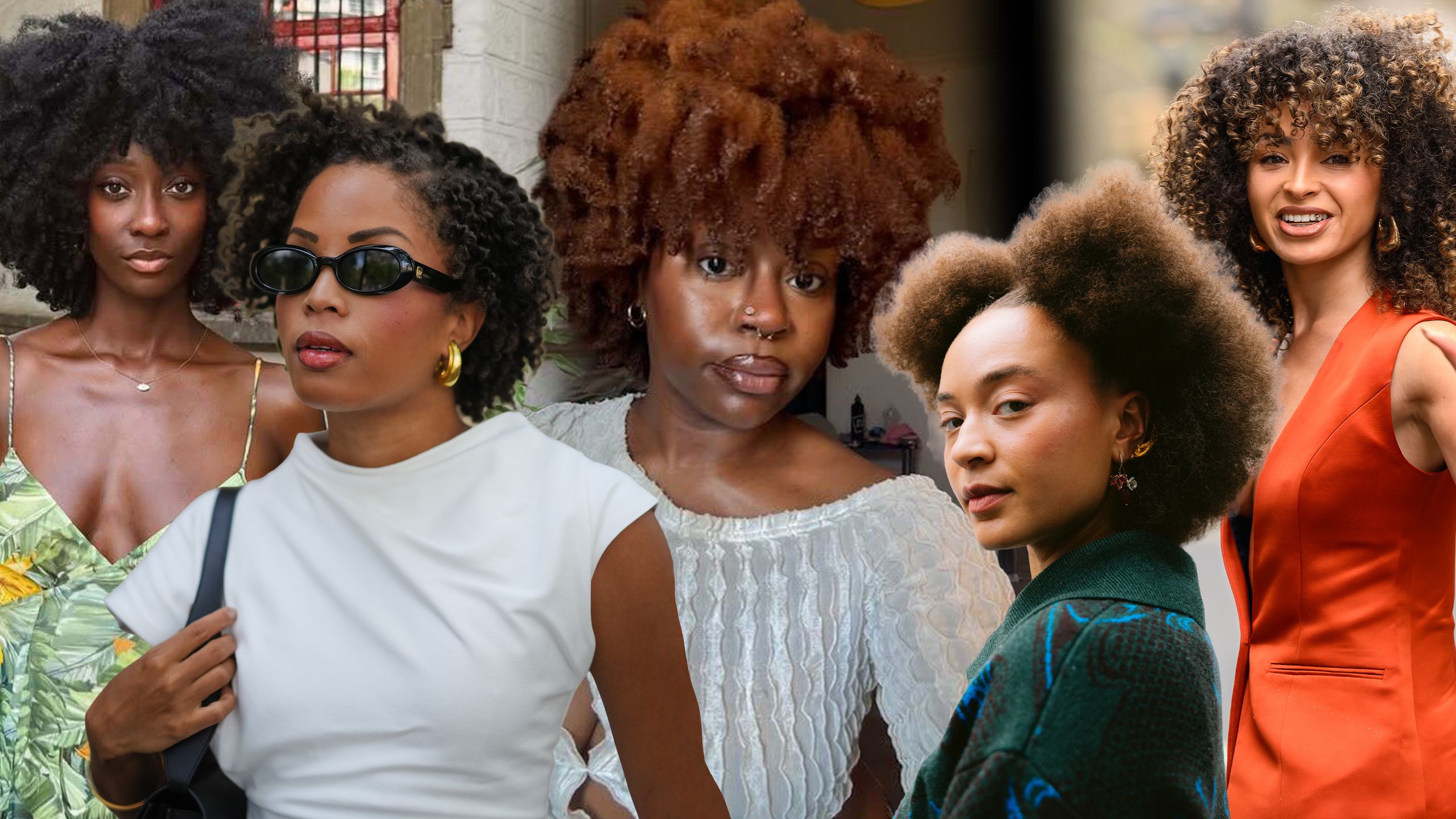 Images of Black women wearing natural hair texture