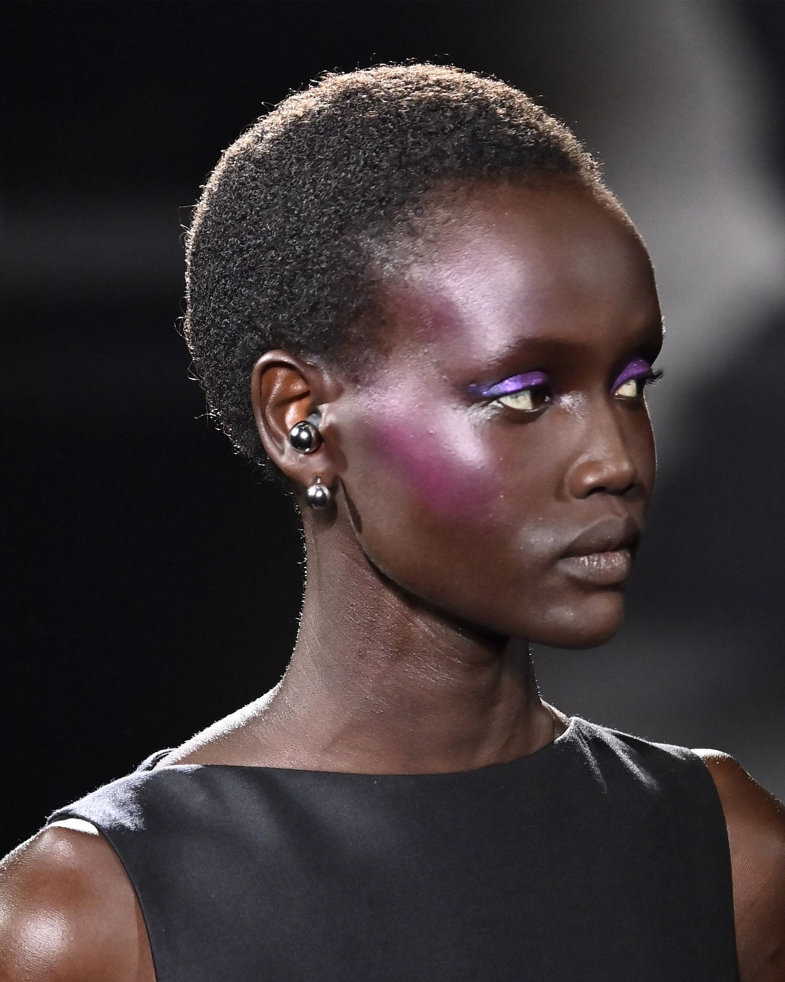 Closeup of Rebecca Nyandeng De Mabior with reflective lids.