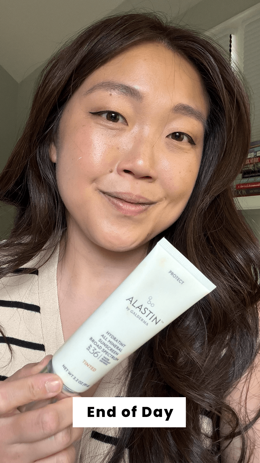 Image contains Allure contributing commerce writer Christa Joanna Lee Lee at the end of the day after applying the...